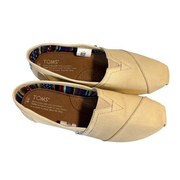 Toms Women's 6 Classic Alpargata Slip-On Shoes Cream Canvas Comfortable Casual - Picture 3 of 9